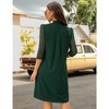 Women's V Neck Shift Dress Elegant Lace Sleeve Work Dresses Loose Tunic Dress - 2 of 3
