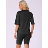 INSPIRE CHIC Women's Summer Pajamas Short Sleeve T-Shirt with Bodycon Shorts Workout Lounge Sets - 4 of 4
