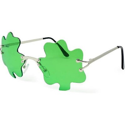 4E's Novelty Shamrock Glasses – Green St. Patrick's Day Sunglasses for Adults & Kids, Perfect Party Accessory for Men & Women