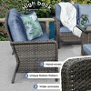 Brafab 6-Piece Patio Furniture Set with Fire Pit Table 44", Outdoor Patio Conversation Sets W/Loveseats for Yard, Garden, Porch, Blue - 4 of 4