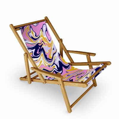 SunshineCanteen Pink/Navy/Gold Marble Sling Chair - Deny Designs