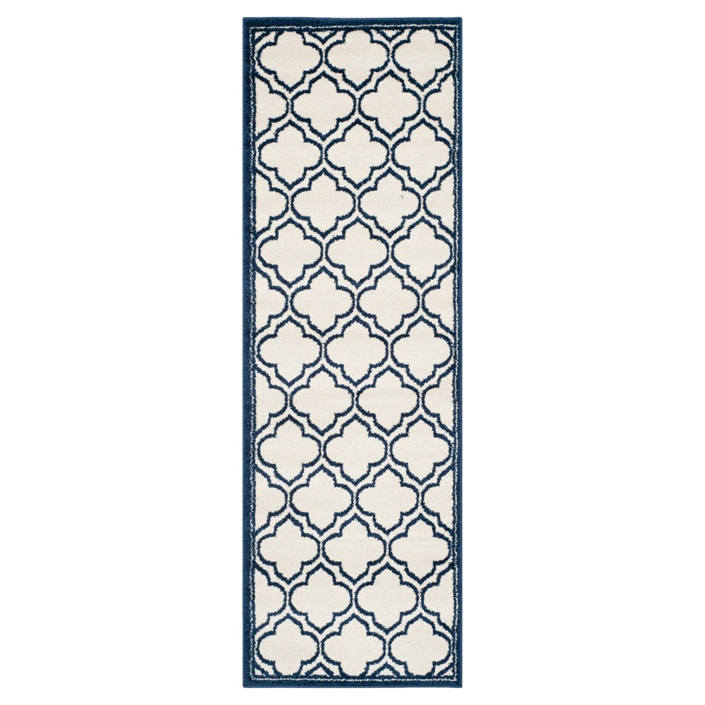 2'3inx7' Runner Coco Loomed Ivory/Navy - Safavieh