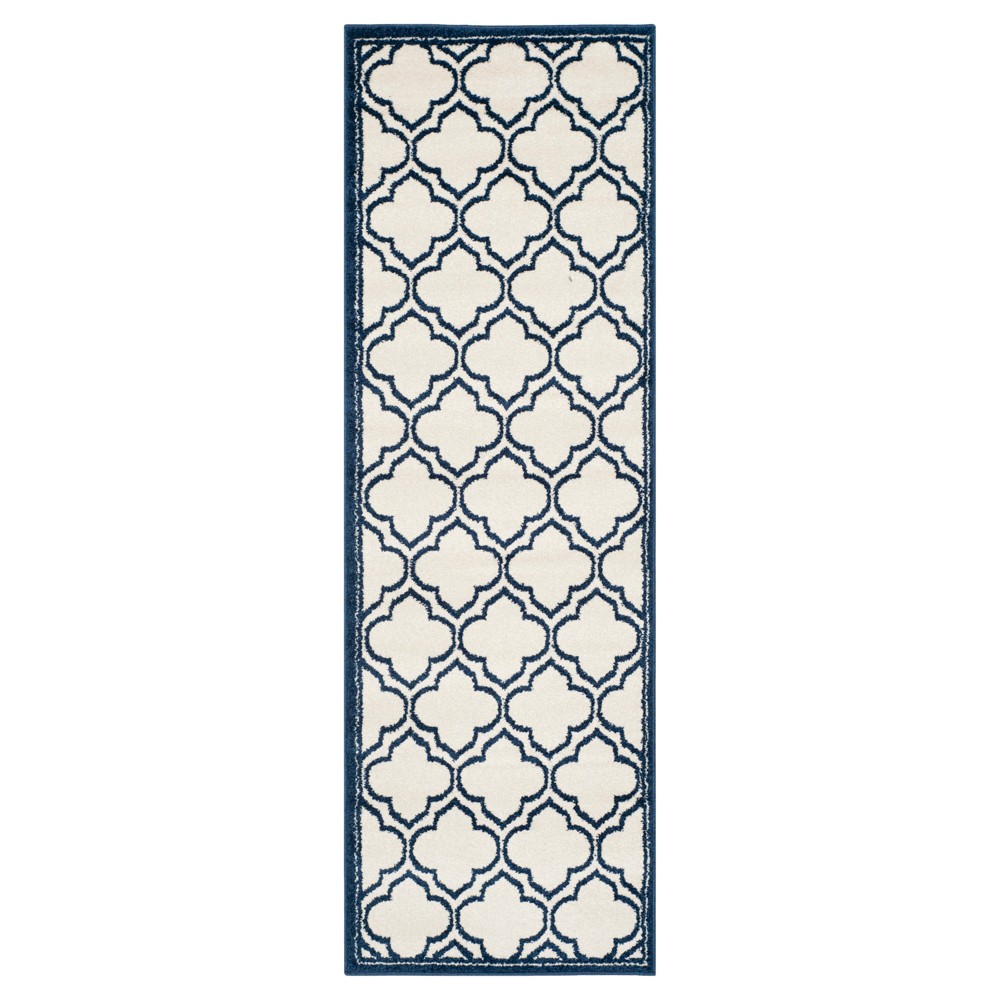 2'3inx7' Runner Coco Loomed Ivory/Navy - Safavieh