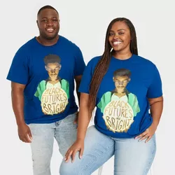 Black History Month Adult Bright Futures Short Sleeve T-Shirt - Blue