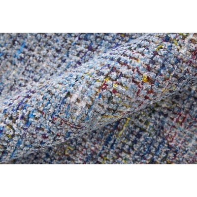 Handmade Tufted Wool-Viscose Blend Blue Rectangular Area Rug