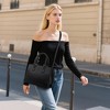 Womens Purses and Handbags Vegan Leather Tote Bag Black Purses for Women Trendy Satchel Bags - 3 of 4