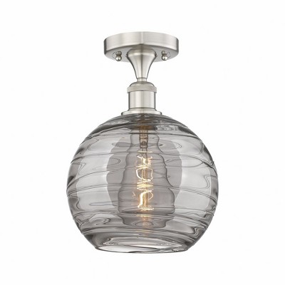Athens Deco Swirl - 1 Light Semi-Flush Mount In Industrial Style-11.75 Inches Tall and 10 Inches Wide