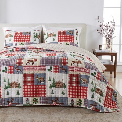 Cheerful Holiday Reversible Quilt Set with Shams - Great Bay Home