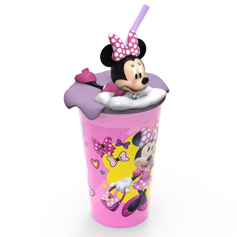 Mickey Mouse Friends Minnie Mouse 15oz Plastic Cup With Lid And Straw Pink Purple Target