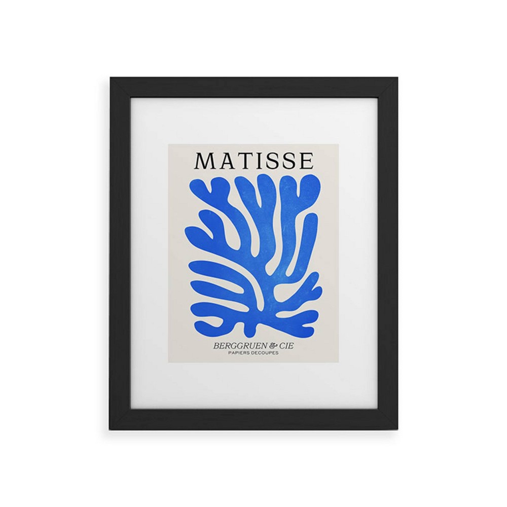 Photos - Wallpaper Deny Designs 18"x24" Ayeyokp Marseille Blue Matisse Color Black Framed Art
