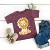 The Juniper Shop Watercolor Lion Toddler Short Sleeve Tee - 4T - Plum - 3 of 4