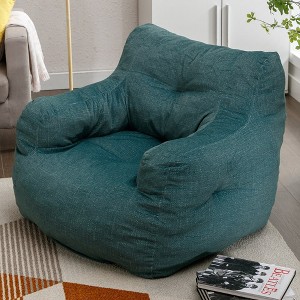 Soft Velvet Fabric Bean Bag Chair Filled With Memory Sponge - 1 of 3