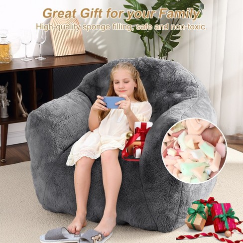 Vegan Leather Beanbag Lounger for Kids