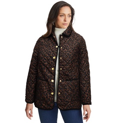 Jessica London Women's Plus Size Snap-Front Quilted Coat
