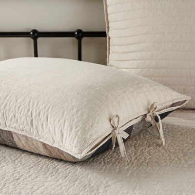 Neutral Plaid Reversible Polyester Daybed Cover Set