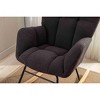 CAVINAS Boucle Fabric Glider Rocking Chair with High Backrest,Modern Upholstered Rocking Chairs,Nursery Accent Chair for Bedroom - 4 of 4