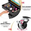 Itopfox 3-Tier Rolling Cart with Removable Drawer, Sturdy Utility Organizer with Lockable Wheels for Bathroom, Kitchen, Craft, Makeup Baby Essentials - 2 of 4