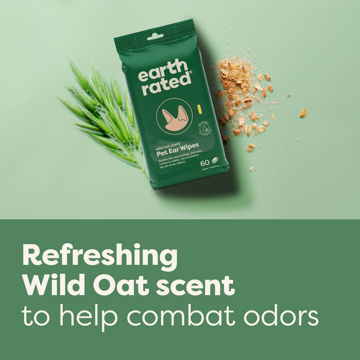 Earth Rated Vet-Developed Pet Ear Wipes - Oatmeal Scent - 60ct - thumbnail 7