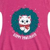 Girls' - Instant Message - Happy Pawlidays Christmas Fit & Flair Cap Sleeve Graphic Dress - 2 of 4