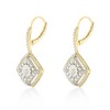 Haus of Brilliance Sterling Silver Rose Diamond Dangle Earring - 3 of 4