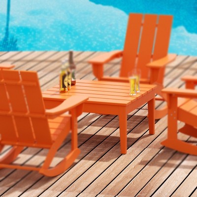 WestinTrends 32" Orange HDPE Adirondack Outdoor Coffee Table