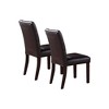 Simple Relax Set of 2 Leroux Upholstered Dining Chairs with Button Tufted in Dark Brown - 3 of 4
