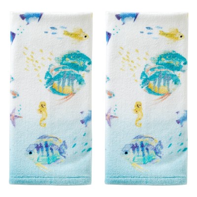 2pk Ocean Watercolor Hand Towel - SKL Home