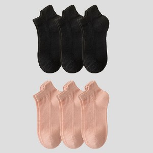 Alilang Women's No Show Socks Classic Thin Mesh Breathable 6pk - 1 of 4