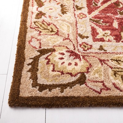 Antiquity Red and Beige Hand-Tufted Wool 4' x 6' Area Rug