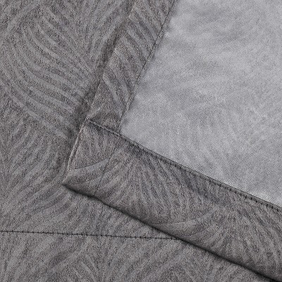 Silver Geometric Wave Blackout Grommet Curtains, 52" x 96", Set of 2