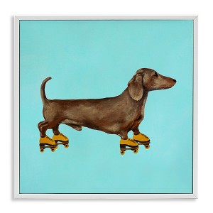 Stupell Industries Funny Dachshund On Roller Skates, 24" x 24" - 1 of 4