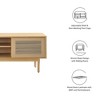 Modway Milo 59" TV Stand – Contemporary Media Console with Slatted Doors, Adjustable Shelves, and Cable Management in Walnut - 2 of 4