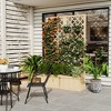 Cedar Privacy Screen w/Planter Box, 2 Hinged Freestanding Garden Fence Panel, Drain Holes, Natural Wood Room Divider for Patio, Backyard, Raised Bed - 2 of 4