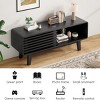 SEVOBAL 46" TV Stand TV Up to 59" Freestand Center Storage Cabinet Sliding Door Console Table End Table Living Room Bedroom, Black, 46"*14.2"*17.8" - 3 of 4