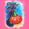 Women's Design By Humans halloween. the witch cat By POLINART Racerback Tank Top - 2 of 3