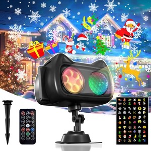 FAAYFIAN Halloween Christmas Projector Lights, 2-in-1 Outdoor Indoor Holiday Projector with 10 Slides & Timer, Yard Party Decorations - 1 of 4