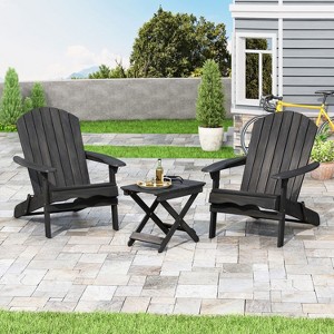 Christopher Knight Home Malibu Outdoor Acacia Wood 3 Piece Adirondack Chat Set - 1 of 4