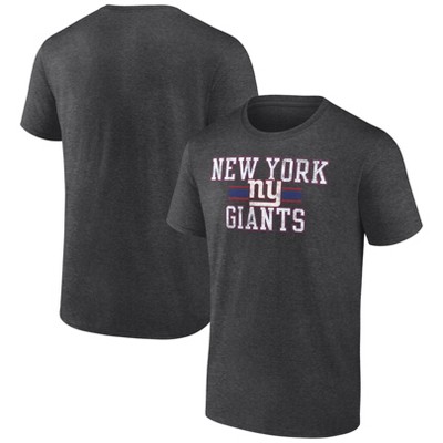 Nfl New York Giants Men's Team Striping Gray Short Sleeve Bi-blend T-shirt  : Target