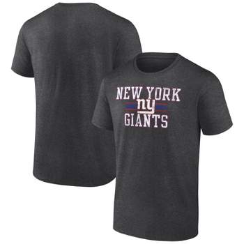 NFL New York Giants Men's Team Striping Gray Short Sleeve Bi-Blend T-Shirt