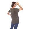 Women's Crisscross Neck Short Sleeve Top - White Mark - 3 of 4