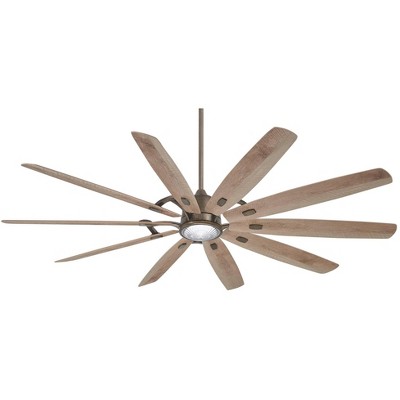 84" Minka Aire Rustic Outdoor Ceiling Fan with LED Light Remote Control Heirloom Bronze Barnwood Wet Rated for Patio Exterior
