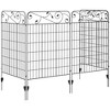 Outsunny Garden Fence, 4 Pack Metal Fence Panels, 11.5', Animal Barrier & Decorative Yard Border Edging, Landscape, 43" H, Square Vines - image 4 of 4