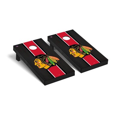 NHL Chicago Blackhawks Premium Cornhole Board Onyx Stained Stripe Version