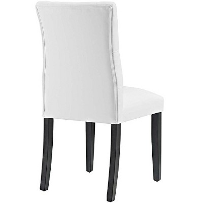White Faux Leather Tufted Parsons Dining Chair