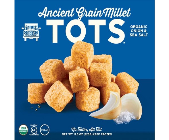 RollinGreens Organic Onion &#38; Sea Salt Frozen Ancient Grain Millet Tots  - 11.5oz