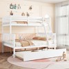 TIRAMISUBEST Twin Over Full Size Bunk Bed with Trundle, Detachable Rubber Wood Bunk bedframe with Convertible Ladder and Guardrail - 2 of 4