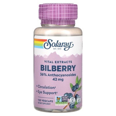 Solaray Vital Extracts, Bilberry, 42 mg, 120 VegCaps