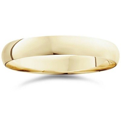 Pompeii3 4mm Plain High Polish Wedding Band Ring 14K Yellow Gold