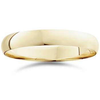 Pompeii3 4mm Dome High Polished Wedding Band 10K Yellow Gold