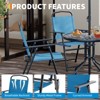 Coolmee 6 Pieces Outdoor Dining Set with Umbrella, Patio Table and 4 Folding Chairs with Umbrella, Tempered Glass Top Dining Table - 3 of 4